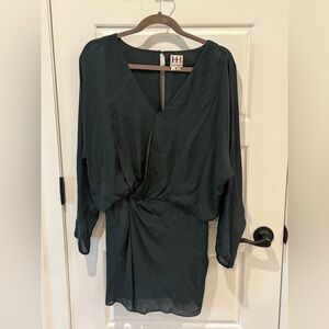 Haute Hippie Dark Green Long Sleeve Dress